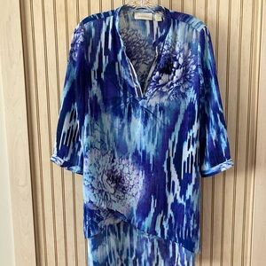 Chico's Vibrant Blue Patterned Tunic